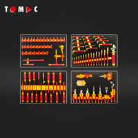 TOMAC Pro Armoire à outils isolée VDE Unité mobile à 7 tiroirs avec ensemble d'outils VDE de qualité supérieure de 95 pièces pour électriciens et techniciens