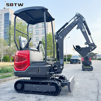 Mini-excavatrice sur chenilles CE Euro 5 1.0 1.2 Tonnes H10 H13 à balayage zéro avec moteur et pompe pour les marchés français et britanniques