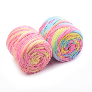 Campione gratuito spessa Super T Shirt filato di lana per tappeti cardati a mano tappeti buona Asia filato misto filato fantasia Super Wash poliestere - Product Image 3