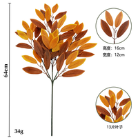 Branche de feuilles d'eucalyptus en soie artificielle pour arrangement floral de mariage, décoration de bureau à domicile