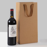 Sac en papier kraft pour bouteille de vin, livraison rapide, sac de shopping pour bouteille