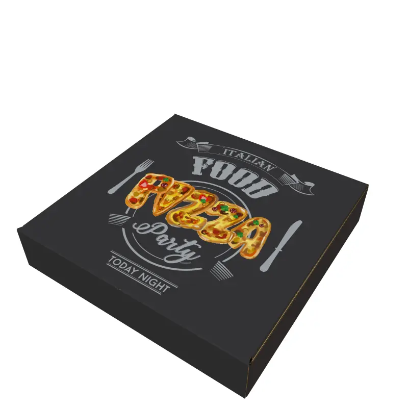 Caja de pizza de papel Kraft marrón biodegradable Embalaje de caja corrugada de alimentos de alta calidad