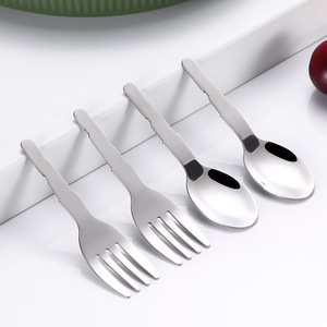 Juego de cuchara y tenedor personalizados para niños, acero inoxidable 410, pulido espejo, grado alimenticio, para comedor infantil - Product Image 3