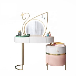 Meuble de chambre à coucher moderne avec pieds en <span class=keywords><strong>fer</strong></span> <span class=keywords><strong>forgé</strong></span>, rangement, coiffeuse avec miroir - Product Image 6