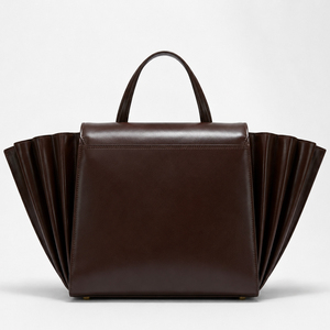 Custom Luxury Brand Metal Logo Pleated Flap Handbag Women's Fashion Versatile Tote <b>Bag</b> - Product Image 4