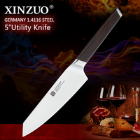 Couteau utilitaire de cuisine en acier inoxydable allemand de haute qualité, 5 pouces, manche en bois, restaurants, hôtels