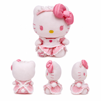 Peluche Hello Kitty Mignonne et Ronde, Jouet en Peluche Anime de 8 Pouces, Adorable Figurine de Jeu d'Arcade pour Enfants