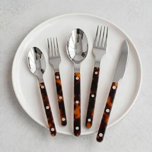 High-end Elegant Premium 18/10 Stainless Steel Silverware Knife Spoon Fork <strong>Flatware</strong> Riveted Acrylic Handle Cutlery Set - Product Image 2