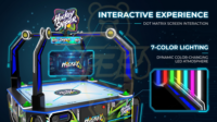 Table de hockey d'arcade commerciale pour 2 à 4 joueurs avec interaction matricielle et effets LED