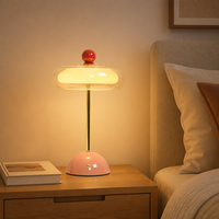 Lampe de table en verre moderne française, crème, rechargeable, sans fil, à intensité variable tactile, LED, ambiance, lampe décorative de chevet, chambre à coucher, hôtel