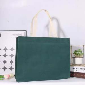 Sac de courses personnalisé en non-tissé, grand format, bleu marine, version horizontale, imperméable - Product Image 5