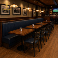 Meubles commerciaux Ron Group, table carrée en bois sur mesure pour restaurant, ensemble de chaises rembourrées, banquette en cuir en forme de L