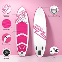 Planche de paddle gonflable tout-terrain en PVC et EVA, souple, rose, avec accessoires – Offre spéciale