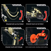 Modèle d'animal guépard mécanique, jouet de programmation, ensemble de construction éducatif avec plus de 700 pièces en plastique ABS pour enfants - Cadeau festif