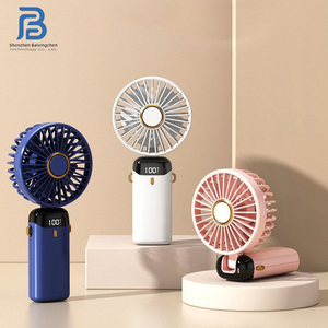N15 Xách Tay Mini Cầm Tay Hiển Thị Kỹ Thuật Số Quạt Điện Có Thể Gập Lại Nhỏ Đứng <span class=keywords><strong>Fan</strong></span> Ba Gió Cho Sinh Viên Ngoài Trời Mùa Hè Sử Dụng - Product Image 1