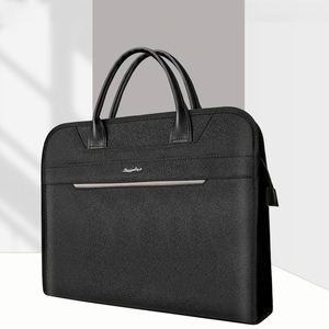 Multi-functional <b>Leather</b> Laptop <b>Briefcase</b> for Men 15 Inch Waterproof Document Organize Office Conference Bags Custom Printing - Product Image 1
