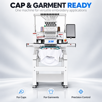 Machine à broder Dahao à tête unique 12 aiguilles pour casquettes, t-shirts et broderies plates, avec système de contrôle, pour usage domestique