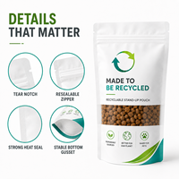 Sachet Doypack Écologique Recyclable pour Aliments pour Animaux avec Fermeture Éclair, Personnalisé, en PE Monocouche, pour Friandises et Croquettes pour Chiens
