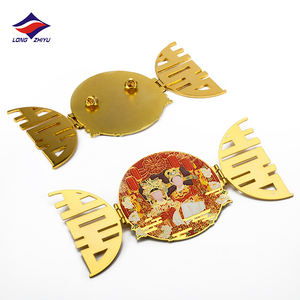 Longzhiyu 18 ans doux émail broche fabricant personnalisé pliant dessin animé broche Badge métal Festival logo broche broches - Product Image 3
