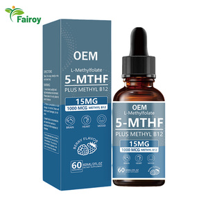 Fairoy OEM/ODM Venta al por Mayor de L-Metilfolato 5-MTHF en Gotas Líquidas, Forma Activa <span class=keywords><strong>1mg</strong></span> con <span class=keywords><strong>B12</strong></span> - Product Image 1