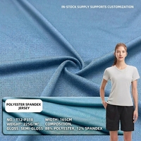 T-shirt de sport en jersey piqué moderne en polyester et élasthanne, respirant, à séchage rapide, extensible, teint, 225 GSM