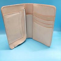 Dompet Kulit Asli Resin Pohon Alami Murni Warna Solid Tempat Kartu Multi-slot Kapasitas Besar Buatan Tangan
