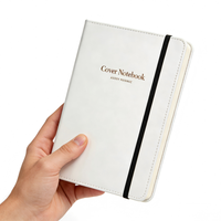 Carnets A5 avec couverture en PU dorée à chaud, personnalisables, impression de journal, agenda, carnet en cuir relié rigide pour les affaires