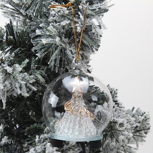 Высококачественная стеклянная подвесная шара ручной работы с матовой елкой, Рождественская статуэтка внутри рождественской елки, деревенской экологически чистой - Product Image 1