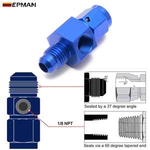 Adaptador de Conexión de Presión de Combustible y Aceite EPMAN de Aluminio Macho de 1/8\" NPT con Puerto Lateral AN4 AN6 AN8 AN10 - Product Image 2