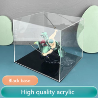 Boîte de rangement et de présentation rectangulaire en acrylique transparent de haute qualité SSJ, 4 mm, base noire, écologique, pour un design moderne personnalisé