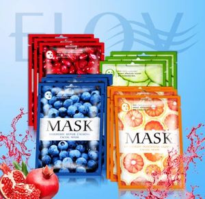 แผ่นมาส์กหน้าผลไม้แตงกวา บลูเบอร์รี่ ทับทิม เกรปฟรุต บำรุงผิวหน้า - Product Image 1