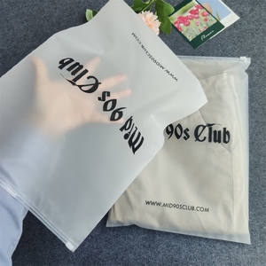 Borsa con cerniera in plastica smerigliata con chiusura lampo stampata personalizzata di vendita calda, borsa per imballaggio opaca per abbigliamento, borsa con cerniera per costumi da bagno ecologica - Product Image 5