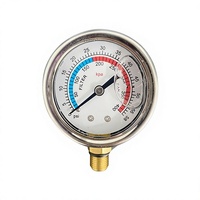 HUBEN High Precision Stainless Steel Liquid Filled 0-60PSI Radial Pressure Gauge for Swimming Pool Filter Pump Shock Resistant