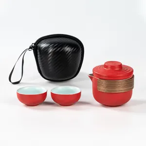 Taşınabilir benzersiz seyahat su çay bardağı çaydanlıklar Set seramik porselen