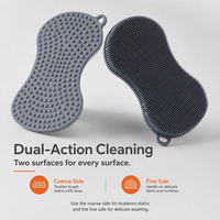 Éponge à vaisselle multifonctionnelle en silicone, double face, résistante à la chaleur, anti-rayures, pour la cuisine