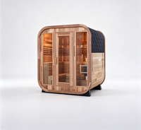 Sauna à vapeur traditionnel moderne en cèdre rouge pour 3 à 4 personnes, pour l'extérieur, avec vapeur constante