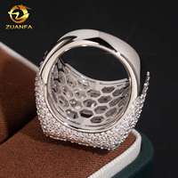 Bague Hip Hop pour Homme en Argent 925, entièrement sertie de Moissanite et de diamants, passe le test du diamant, style Rapper Cuban