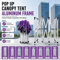 Tente pliante d'extérieur instantanée et personnalisable NO.1, facile à monter, 10x10 (3x3) m, en aluminium, pour événements, stand d'exposition, auvent, chapiteau, gazebo