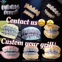 Bijoux Hip Hop Plaqué Or Rose Argent Sterling 925 Grillz Personnalisés avec Diamants pour les Dents Grillz Sertis de Moissanite VVS