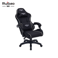 Chaise de jeu ergonomique en tissu avec LED RGB, chaise de course réglable en hauteur et inclinable, chaise de bureau pour ordinateur