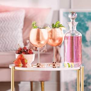 แก้วแชมเปญสุดหรูสีโรสโกลด์ทำจากสแตนเลสแก้วไวน์แดงทนทานต่อการหล่นทรงกลองความจุขนาดใหญ่ - Product Image 2
