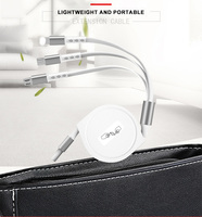 Câble de données rétractable personnalisé 3-en-1 avec logo Vente en gros 1.5m de câble micro multifonction multi USB Type-C Câble de charge