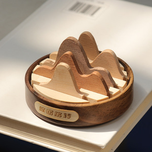 Adorno Giratorio de Madera Maciza, Decoración de Escritorio, Regalo para el Hogar y la Oficina, Difusor de Aroma Manual - Product Image 1