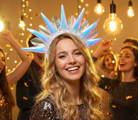 Nouveauté : Accessoire de cheveux LED lumineux en forme de couronne pour femme – Bandeau lumineux pour Halloween, Noël, Thanksgiving, Remise de diplôme – Style tendance