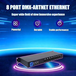 8 cổng <span class=keywords><strong>DMX</strong></span> artnet Ethernet điều khiển cho <span class=keywords><strong>LED</strong></span> chiếu sáng ROHS chứng nhận kim loại xây dựng với 1 kênh đầu ra - Product Image 2