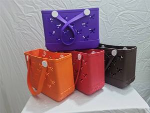 工場カスタム無地シリコン製トートバッグ シンプルなサザンスタイル<span class=keywords><strong>EVA</strong></span>ビーチバッグ - Product Image 3