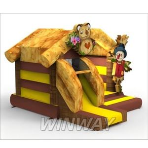Casa de rebote con tema de granja inflable con tobogán, espantapájaros y decoraciones de osos para niños, parque infantil al aire libre e interior - Product Image 2