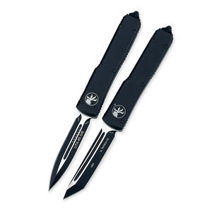 Cuchillo de Caza Micro Hera, Mango Negro, Hoja con Acabado Stonewash, Cuchillo Táctico Multiusos para Campamento, Caza, Supervivencia, Herramientas de Bolsillo - Product Image 1