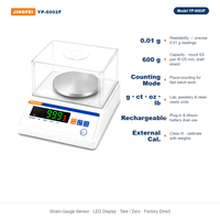 Balance de laboratoire JINGFEI YP-6002F 600g x 0.01g, balance de comptage rechargeable, fournisseur d'usine OEM