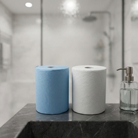 Meilleur prix, qualité supérieure, essuie-tout en papier recyclé collé 2 plis, rouleau maxi, blanc bleu, lingettes de nettoyage industrielles